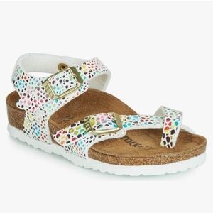 Birkenstock Mosaic White Taormina Girl's Sandal, Euro 34, US 3-3.5 Multi Colored